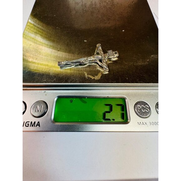 Sterling Silver 925 Textured Crucifix Pendant Oxidized Hammered Finish Religious - Picture 11 of 11